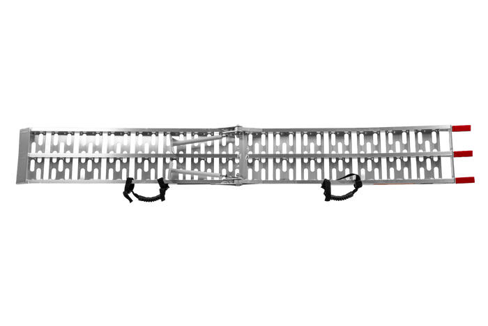 UNITRAILER ALR003 rampa pieghevole in alluminio per rimorchio 221 cm 340 kg con cinghia e supporto