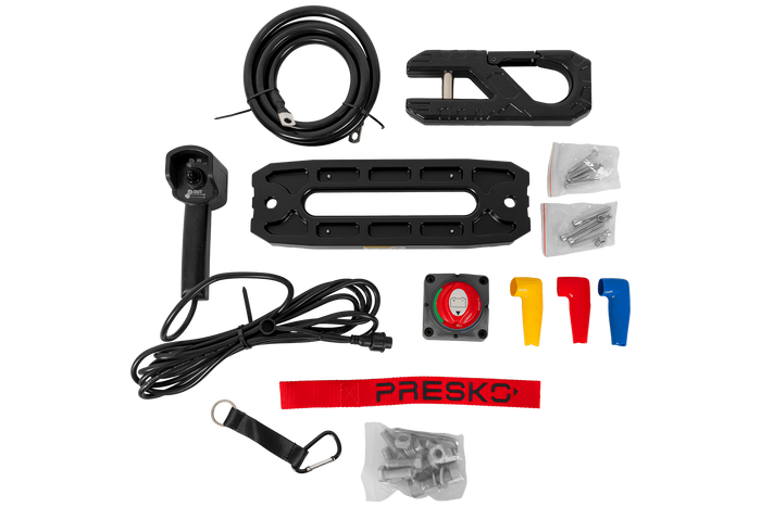 Verricello elettrico per rimorchio PRESKO RAPTOR 13.5FS 12V 6130kg con fune da 24 m