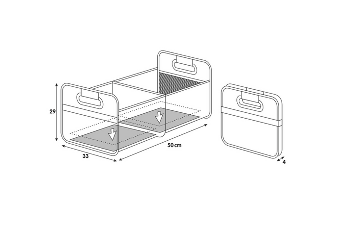 LAMPA Shop&amp;Store L organizer per auto, cestino pieghevole per bagagliaio 50x33cm
