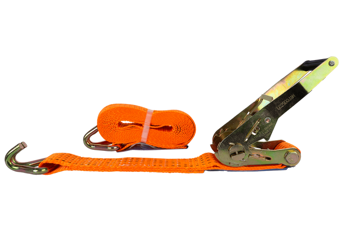 Set di quattro cinghie di trasporto UNITRAILER arancioni da 5 m/50 mm/5 t con tenditore