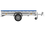 Rimorchio leggero 264x125 UNITRAILER GARDEN 264 KIPP con telaio H-0 e copertura blu