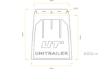 Set paraspruzzi in gomma UNITRAILER, copriparafanghi piegati 185/233mm