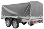 RIMORCHIO GARDEN TRAILER UNITRAILER 264/2 KIPP CON RUOTA SNODATA, TELAIO H-800 E COPERTURA GRIGIA