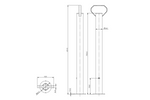 Supporto fisso KNOTT KK12581 per rimorchio da 150 kg, 48 mm, 600 mm