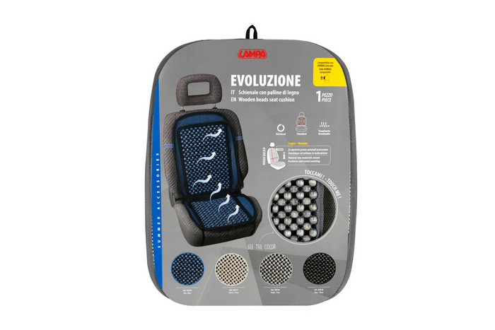 Cuscino per sedile auto LAMPA Evoluzione in perline di legno grigio