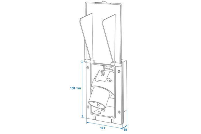 Presa a muro CEE ProPlus 373505BK, esterna, 160×100 mm, nera