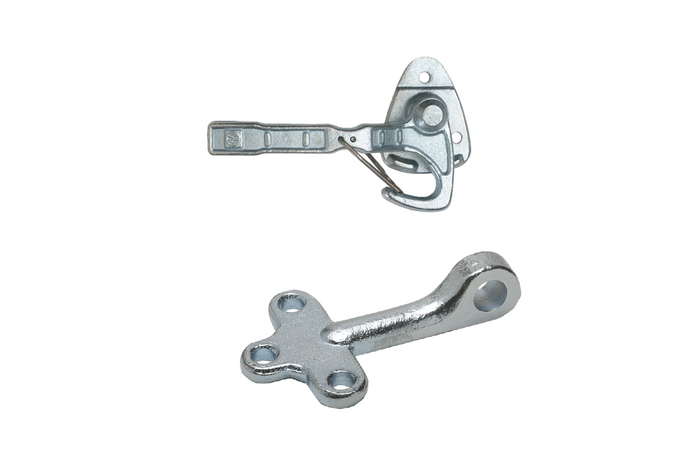 Gancio di traino destro con dispositivo di fissaggio WINTERHOFF WV 20-R + WVG 20-A, chiusura completa del lato rimorchio