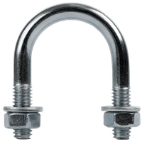 Fascetta zincata tipo B con dadi e rondelle M6 x 23 (1/2")