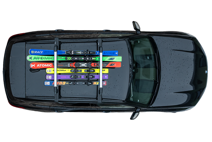 Inter Pack Frostline 6 - supporto estensibile in alluminio per 6 paia di sci o 4 snowboard