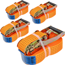 Set di quattro cinghie di trasporto UNITRAILER arancioni da 10 m/50 mm/5 t con tenditore