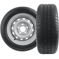 Set di due ruote rinforzate per rimorchio PNEUMATICO LINGLONG 195/50 R13C 104/101N CERCHIO UNITRAILER 5.5Jx13"H2 5x112 ET:30