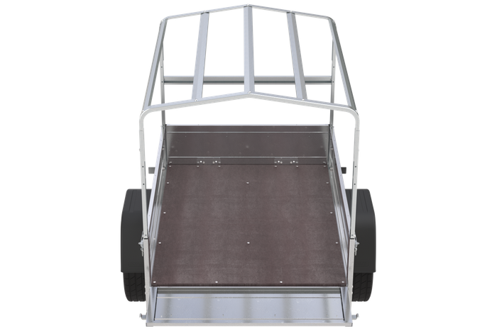 Rimorchio carello trasporto cose rimorchio leggero 750 kg Unitrailer Garden Trailer 150 kipp con ruotino centina e telo grigio