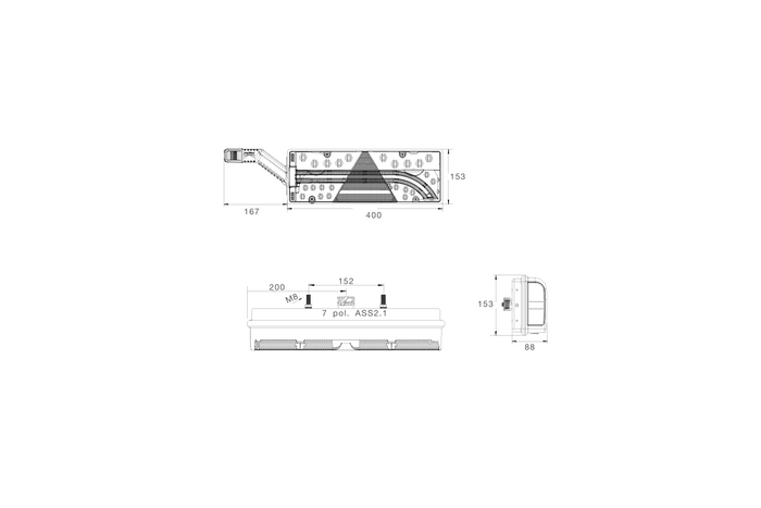 Fanale posteriore a baionetta a LED ASPÖCK EUROPOINT III 7PIN ASS2 con clacson 7 funzioni destro