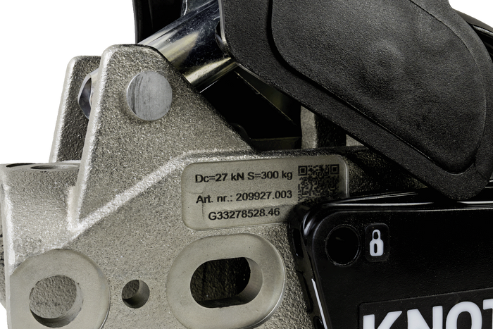 Gancio a sfera KNOTT KS30 con stabilizzatore per rimorchio da 3000 kg con timone tubolare da 50 mm