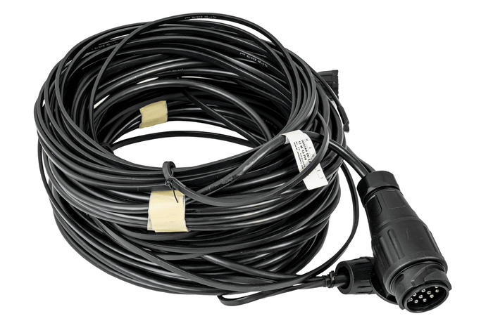 Impianto elettrico MANTES, cablaggio per carro attrezzi, 12 m, spina a 13 poli, 2 baionette a 8 poli