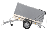 Rimorchio per auto 200x106 UNITRAILER GARDEN 200 KIPP con telaio H-800 e telone grigio