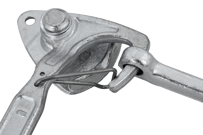 Gancio di traino destro con dispositivo di fissaggio WINTERHOFF WV 20-R + WVG 20-A, chiusura completa del lato rimorchio