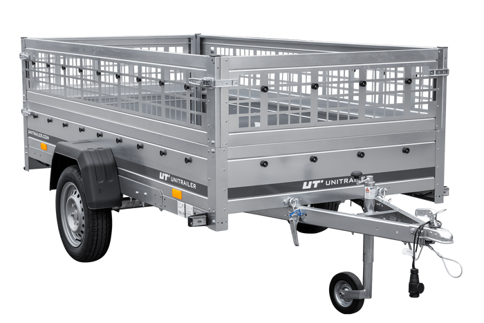 Rimorchio monoasse Garden Trailer 264 KIPP (NEW) con ruotino di appoggio e sovrasponde in rete