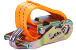 Set di quattro cinghie di trasporto UNITRAILER arancioni da 6 m/35 mm/2 t con tenditore