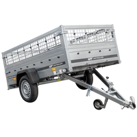 Rimorchio per auto GRANDE Unitrailer Garden Trailer 230 KIPP (NEW) con ruotino di appoggio e sponde in rete