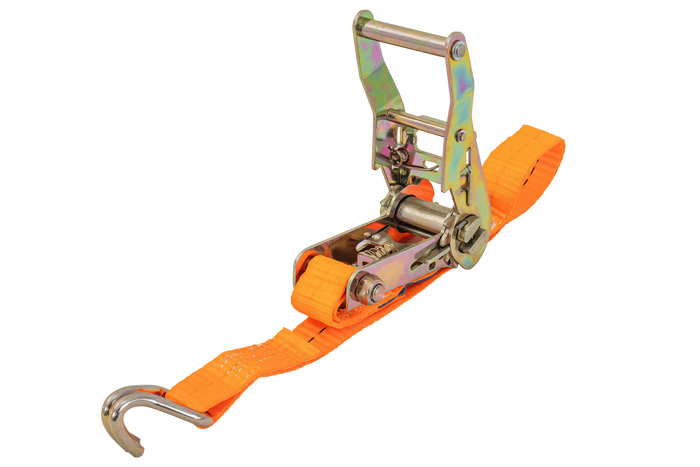 Set di quattro cinghie di trasporto UNITRAILER arancioni da 3 m/25 mm/1 t con tenditore