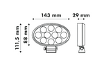 Faro da lavoro a LED con riflettore LAYTZ LY7401, 40 LED, 4000 lm, forma ovale.