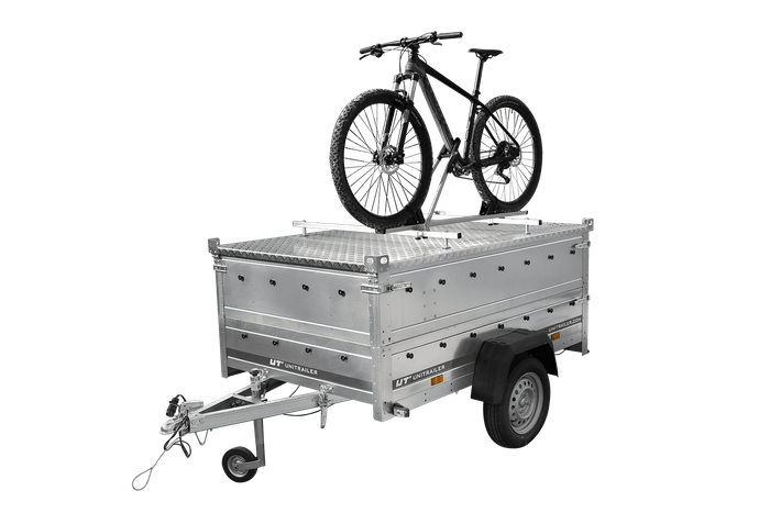 Rimorchio leggero 200x125 UNITRAILER GARDEN 201 KIPP con sponde BIS e copertura in alluminio