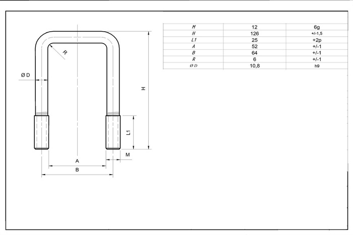 Morsetto quadro M12 115/52