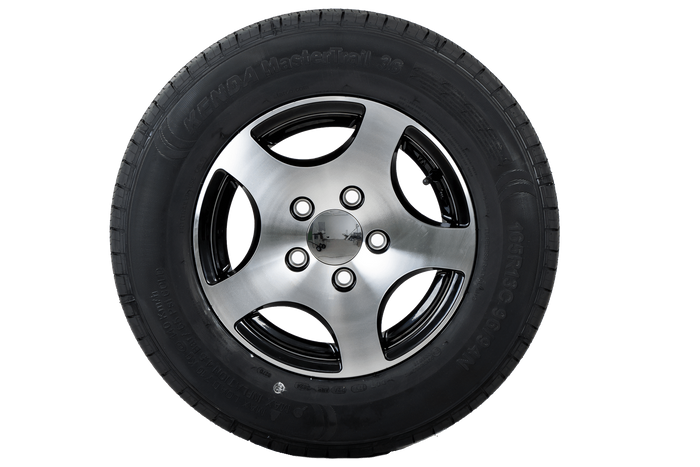 Ruota rinforzata per rimorchio KENDA PNEUMATICI 165/80 R13C 96/94N CERCHIO ALU STARCO lucidato 5Jx13"H2 5x112 ET:30