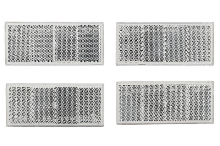 Set: catadiottri riflettenti x4 per rimorchi - bianco, 90 x 40 mm