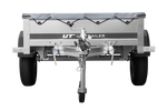 Rimorchio per auto 200x106 UNITRAILER GARDEN 200 KIPP con copertura grigia