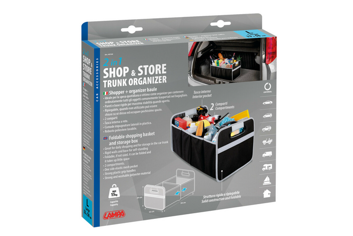 LAMPA Shop&amp;Store L organizer per auto, cestino pieghevole per bagagliaio 50x33cm