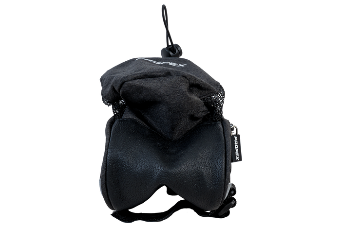 Borsa sottosella lunga per bicicletta PROFEX 82318 Lux nera con tasca portaborraccia