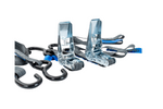 Set di due cinghie di trasporto HILLS da 3 m/25 mm/1 t con tenditore e due imbracature da 0,45 m per fissare la motocicletta.
