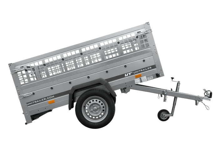 Rimorchio monoasse 200x125 UNITRAILER GARDEN 201 KIPP con sponde in rete
