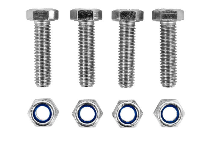 Set di 4 bulloni esagonali M8x30 e 4 dadi autobloccanti M8 MARCOPOL, classe di vite 5.8 DIN933