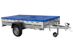 Rimorchio leggero 264x125 UNITRAILER GARDEN 264 KIPP con telaio H-0 e copertura blu