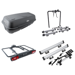 Piattaforma con box di traino + adattatore per il trasporto di 3 biciclette Inter Pack Re-Cargo