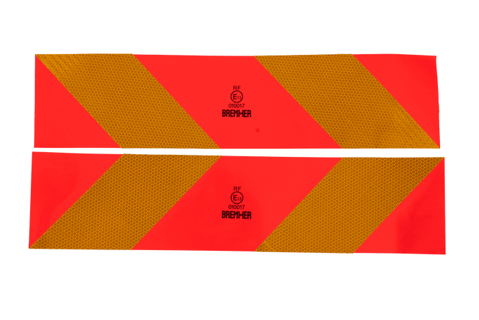 Adesivi, adesivi riflettenti, HERMON corti, targhe segnaletiche per veicoli pesanti, 565x132mm, sinistra+destra