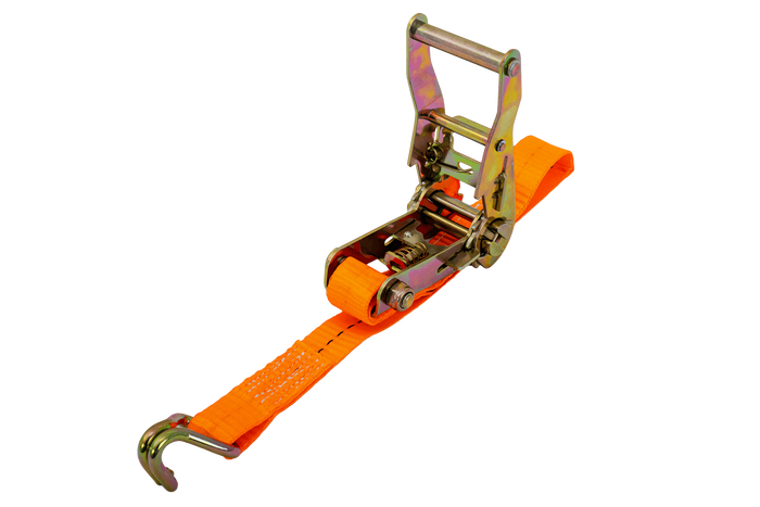 Set di quattro cinghie di trasporto UNITRAILER arancioni da 4 m/25 mm/1 t con tenditore