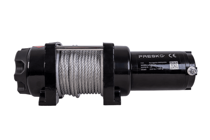 Verricello elettrico per rimorchio PRESKO T-REX 3.5 12V 1590kg con cavo in acciaio da 12 m