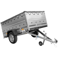 Rimorchio leggero 200x125 UNITRAILER GARDEN 201 KIPP con sponde BIS, telaio H-0 e telone grigio