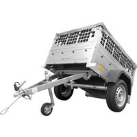 rimorchio leggero senza freni 750 kg Unitrailer Garden Trailer 150 kipp (new) con ruotino sovrasponde a rete e telo grigio