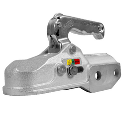 Gancio di traino WINTERHOFF WW 350-RCH-1616 per rimorchio da 3500 kg con timone in tubo da 60 mm, in ghisa.