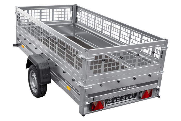 Rimorchio monoasse Garden Trailer 264 KIPP (NEW) con ruotino di appoggio e sovrasponde in rete