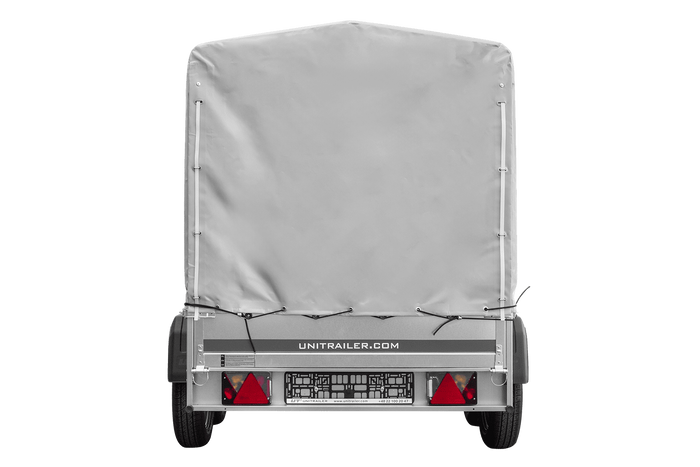 Rimorchio a due assi 264x125 UNITRAILER GARDEN 264/2 KIPP con telaio H-1100 e telone grigio