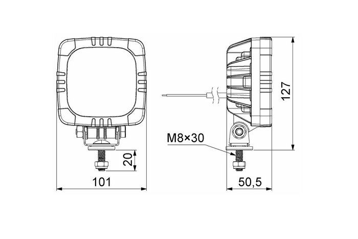 Faro anteriore a LED HORPOL ROCA LZD 2806 a 2 funzioni, universale con supporto
