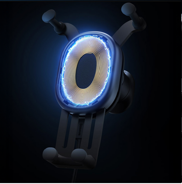 Supporto per telefono da auto BASEUS Stable Gravitional con ricarica wireless Qi da 15 W per la bocchetta dell'aria