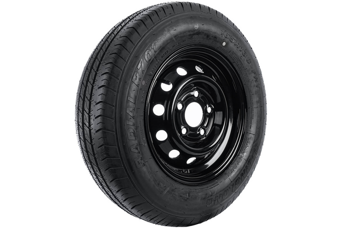 Ruota per rimorchio rinforzata LINGLONG TIRE 165/80 R13C 96/94N UNITRAILER RIM nero 4.5Jx13"H2 5x112 ET:30