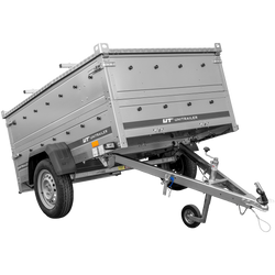 Rimorchio leggero 200x125 UNITRAILER GARDEN 201 KIPP con sponde BIS e copertura in alluminio